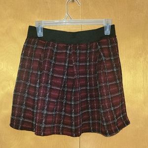Pleated Plaid Mini Skirt